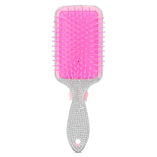 Iscream Charming Rhinestone Paddle Brush
Pink hairbrush with a silver handle on a white background
