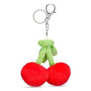 Iscream Cherries Charm Clip Bag Buddy
Plush cherry keychain with green stem on a white background
