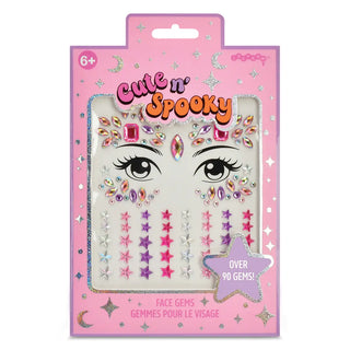 Iscream Cute n Spooky Face Gems
Package of 'Cute n' Spooky' face gems with colorful gemstones on a pink background.