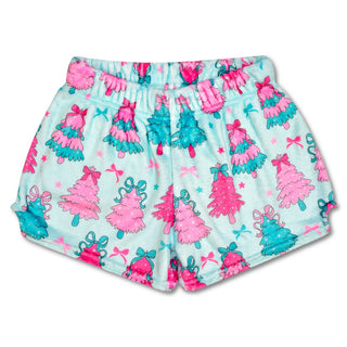 Iscream Fancy Trees Plush Shorts
Shorts with pink and blue tree pattern on a light blue background