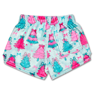 Iscream Fancy Trees Plush Shorts
Shorts with pink and blue tree pattern on a light blue background