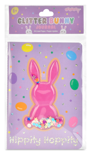 Iscream Glitter Bunny Mini Journal 
Glitter bunny journal with colorful design on a purple background