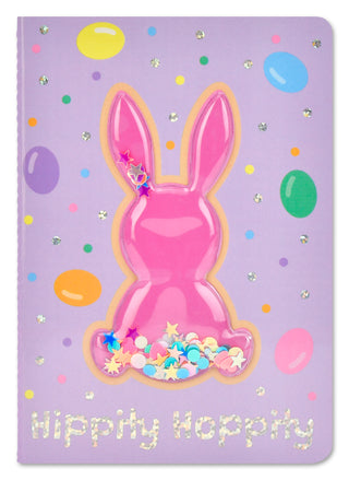 Iscream Glitter Bunny Mini Journal
Notebook with a pink bunny design and colorful polka dots on a purple background