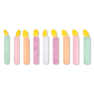 Iscream Hanukkah Menorah plush toy with colorful candles, soft stuffed animal designed for celebrating Hanukkah.