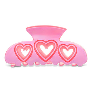 Iscream Love You Lots Hair Clip
Pink hair clip with heart designs on a white background