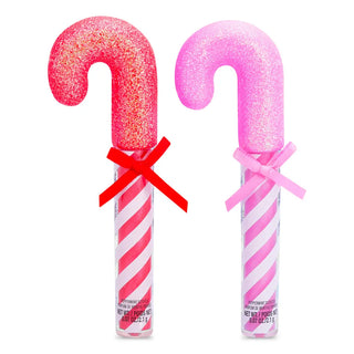Iscream Merry Minty Lip Gloss
Two candy cane-shaped lip balms with decorative ribbons on a white background