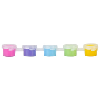 Iscream Paint Your Own Cupcakes
 Set of five small colorful containers with lids on a white background