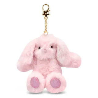 Iscream Pink Bunny Bag Charm
Pink plush bunny keychain with gold clasp on a white background
