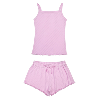Iscream Pink Pointelle Tank and Shorts Set