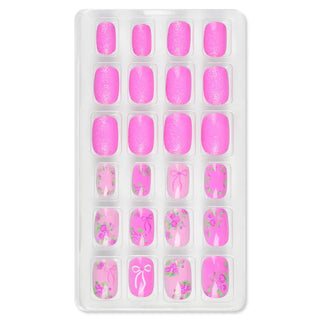 Iscream Pretty In Pink Press On Nail Set
Set of pink nail art designs in a clear plastic case on a white background