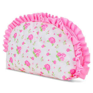 Iscream Pretty in Pink Oval Cosmetic Bag
Floral-patterned pouch with pink ruffle on a white background