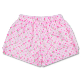 Iscream Pretty in Pink Plush Shorts
Pink floral shorts on a white background