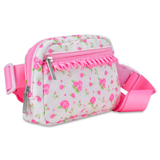Iscream Pretty in Pink Ruffle Belt Bag
Floral-patterned waist bag with pink straps on a white background