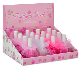 Iscream Pretty in Pink Tulle Nail Polish
Display of 'Pretty in Pink' nail polish bottles in a decorative box with floral design.