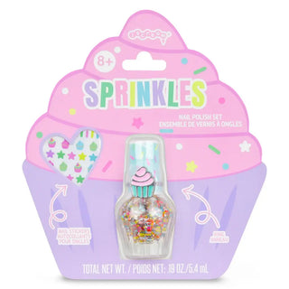 Iscream Sprinkles Nail Polish & Ring Set
Sprinkles nail polish set packaging with pink and purple design