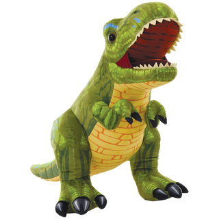 Iscream T-Rex 3D Fleece Stuffed Animal 
Plush dinosaur toy with open mouth on a white background