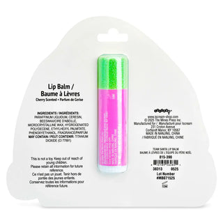 Iscream Team Santa Lip Balm 
Lip balm with green top and pink bottom in packaging on a white background