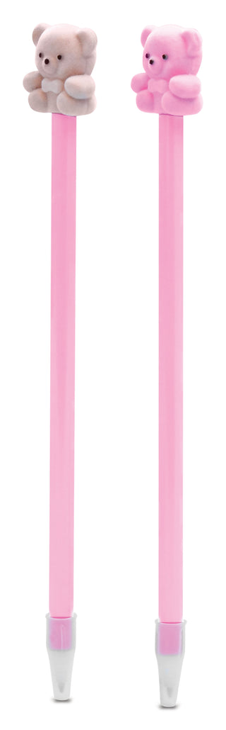 Iscream Teddy Bear Pen
Two pink pencils with bear erasers on a white background