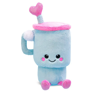 Iscream Travel Cup Mini Plush
Plush toy shaped like a blue mug with a pink heart on top against a white background
