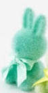 One Hundred 80 Degrees Flocked Sitting Bunny - Small Teal