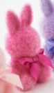One Hundred 80 Degrees Flocked Sitting Bunny - Small Hot Pink