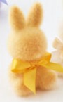 One Hundred 80 Degrees Flocked Sitting Bunny - Small Yellow