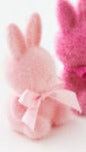 One Hundred 80 Degrees Flocked Sitting Bunny - Small Light Pink