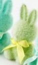 One Hundred 80 Degrees Flocked Sitting Bunny - Small Lime