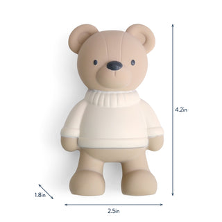 Itzy Ritzy Comfort Crew™ - Bear
Beige teddy bear with a white sweater and measurements on a white background