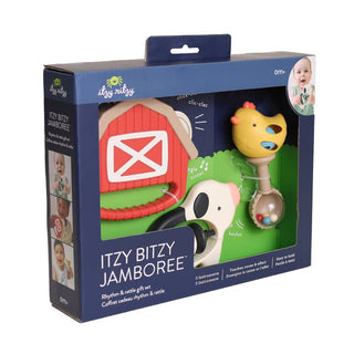 Itzy Ritzy Itzy Bitzy Jamboree™
Itzy Bitzy Jamboree toy packaging with farm-themed design