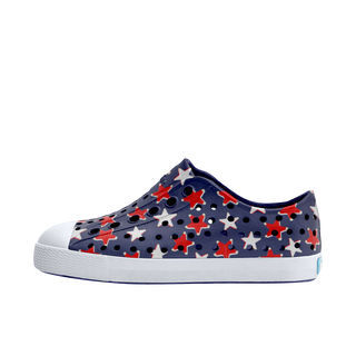 Native Jefferson Print Shoes - Regatta Blue / Shell White / Torch Star Badge
