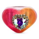Iscream Jewel Heart Rings Set (4pc Set)
