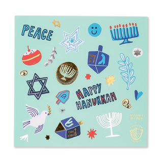 Jollity & Co Festival of Lights Sticker Set
Colorful Hanukkah-themed stickers on a light blue background