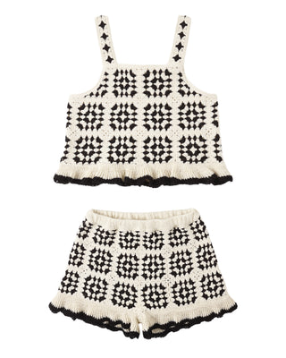 Rylee & Cru Kira 2-piece abstract outfit set featuring a patterned top and matching bottoms for kids.