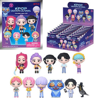 KPop Demon Hunters 3D foam bag clip keychain by Master Toys with colorful demon character design and vibrant details.