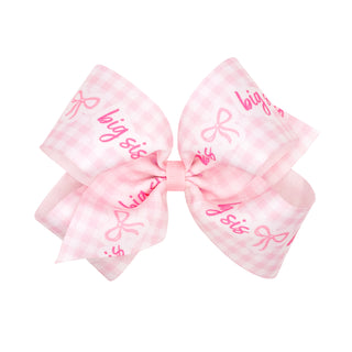 King Wee Ones Printed Grosgrain Hair Bow on Clippie - Big Sis