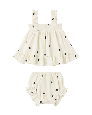 Rylee & Cru Lala Polka Dot Outfit Set for kids, featuring a cute polka dot top and matching bottoms.