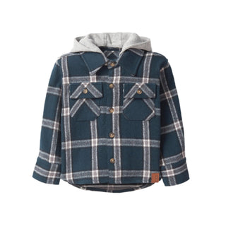 Little Bipsy Hooded Flannel - Night Fall
