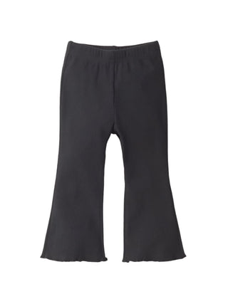 Little Bipsy Ribbed Flare Pants - Black
