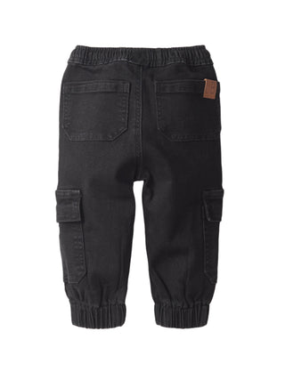 Little Bipsy Cargo Denim Jogger - Black Wash