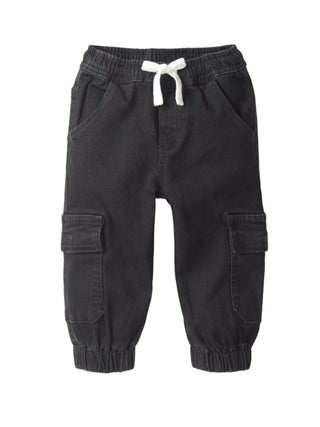 Little Bipsy Cargo Denim Jogger - Black Wash