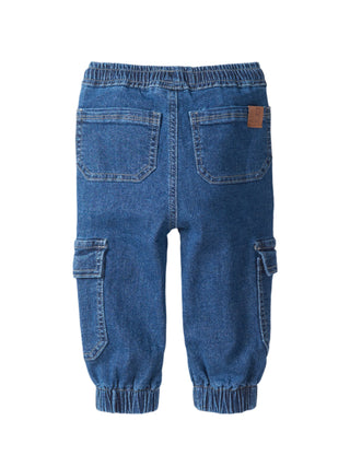 Little Bipsy Cargo Denim Jogger - Classic Denim Wash