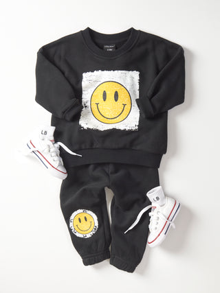 Little Bipsy Smiley Elevated Sweatpant - Black