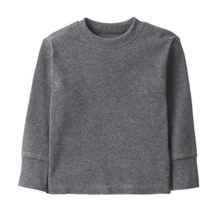 Little Bipsy Long Sleeve Ribbed Tee - Heathered Charcoal