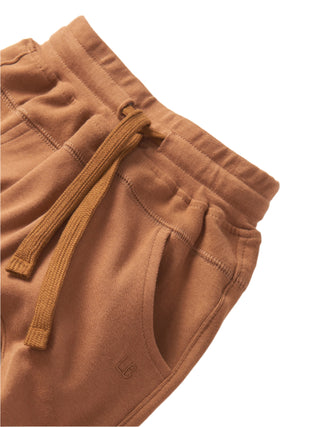 Little Bipsy Jogger - Chestnut
Brown pants with a drawstring on a white background