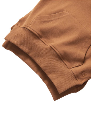 Little Bipsy Pocket Pullover - Chestnut 
Brown sweatshirt with a pocket on a white background