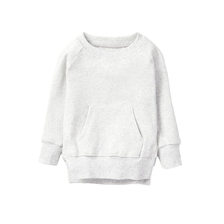 Little Bipsy Pocket Pullover - Light Heather Grey
White sweatshirt on a white background