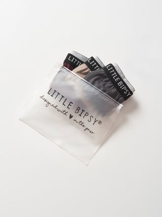 Little Bipsy Boxer Brief 3 Pack - Waffle Collection
Clear plastic bag with 'Little Bipsy' branding on a white background