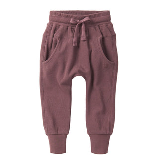Little Bipsy Waffle Jogger - Huckleberry
Purple jogger pants on a white background