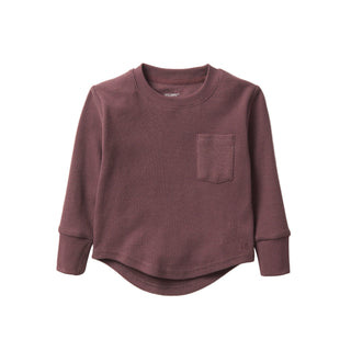 Little Bipsy Waffle Top - Huckleberry
Purple long-sleeve shirt with a pocket on a white background